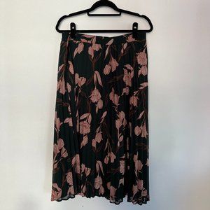 a new day Floral Pleated Midi Skirt  - Size XL